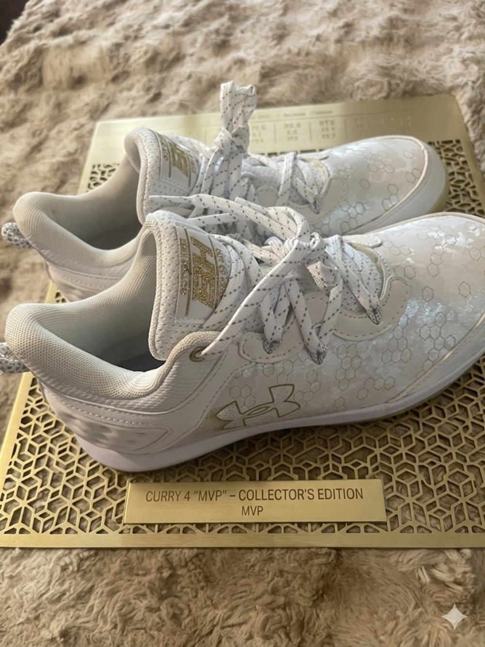 Under Armour Women’s White & Gold Athletic Sneakers